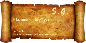 Stummer Géza névjegykártya