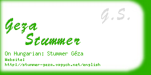 geza stummer business card